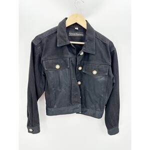Georges Marciano Black Denim Button Down Jean Jacket Women's Size Small S